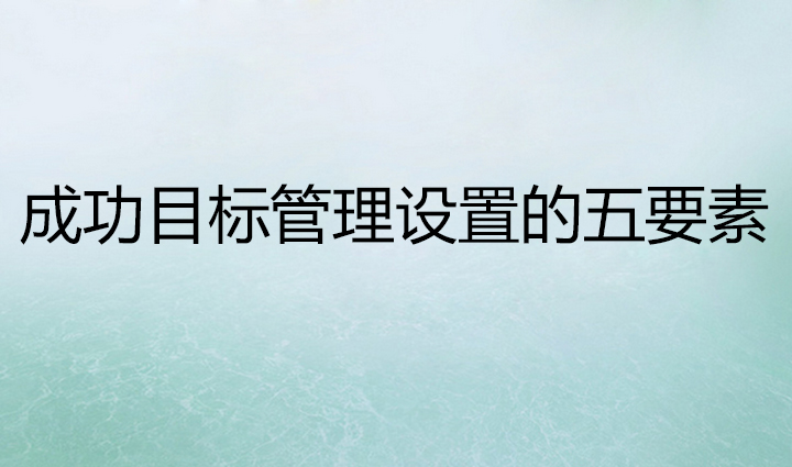 成功目標管理設(shè)置的五要素